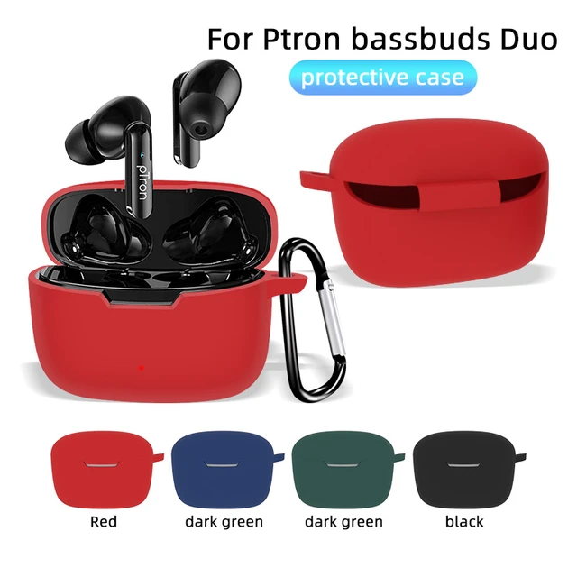 1PC Silicone For Ptron bassbuds Duo Case Wireless Bluetooth Earphone  Protective Cover Soft Shell Shockproof With Hook new - AliExpress