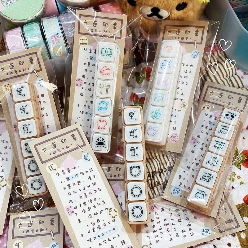 Timbri decorativi per scrapbooking Timbri Kawaii Cancelleria per diario Planner Arti Album di artigianato fai da te - immagine 4