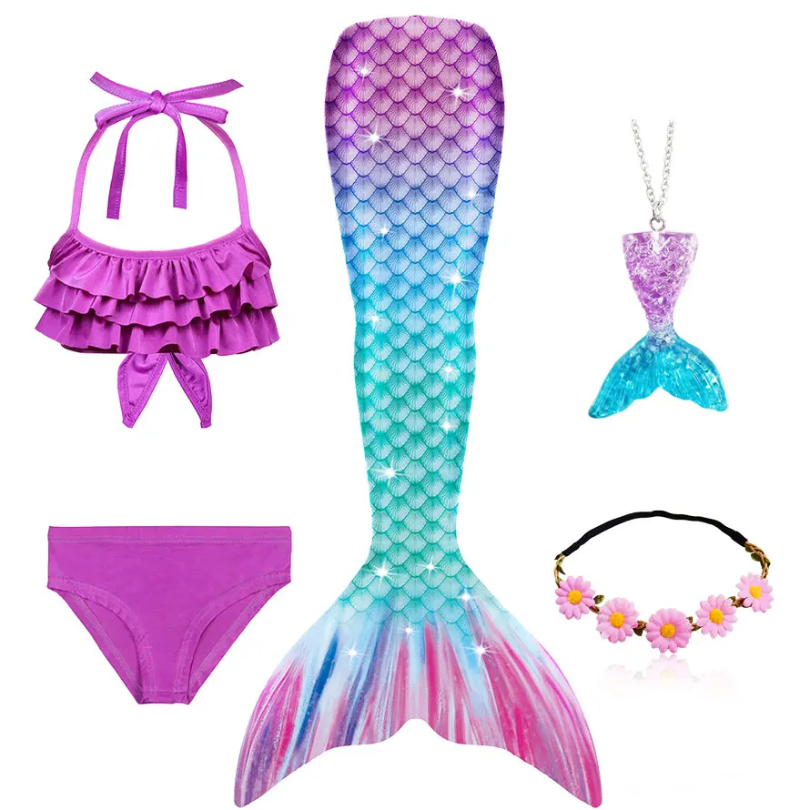 Kids-Mermaid-Tail-for-Girls-Ariel-Mermaid-Swimsuit-for-Swimming ...