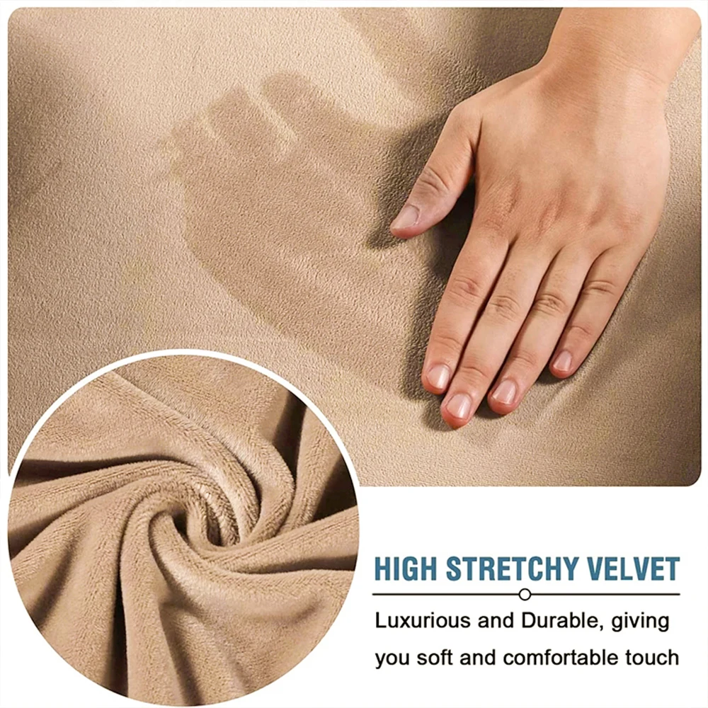 Luxury Velvet Sofa Covers Super Soft Sofa Seat Cushion Covers Solid Living Room Stretch Sofa Couch Case Home Decor Washable Pets 6