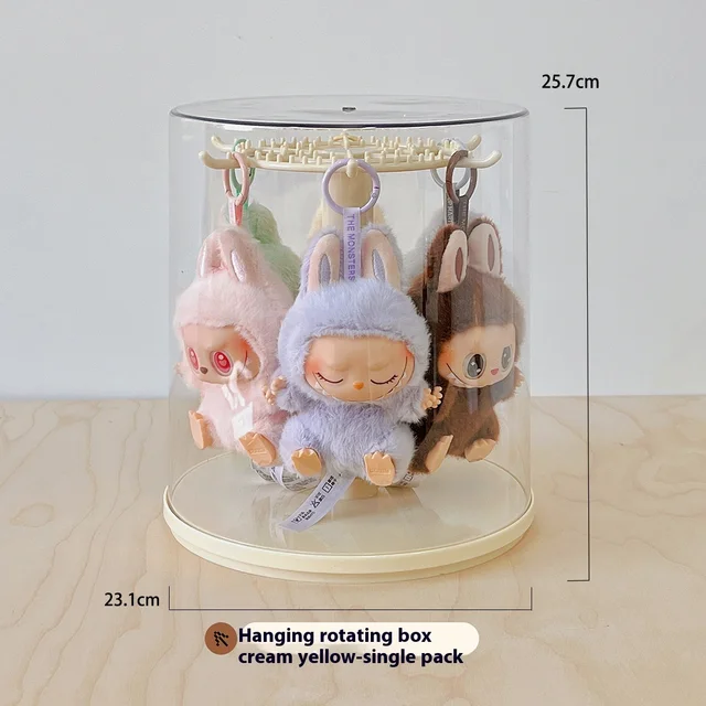 Labubu Pendant Display Box Rotating Transparent Labubu Doll