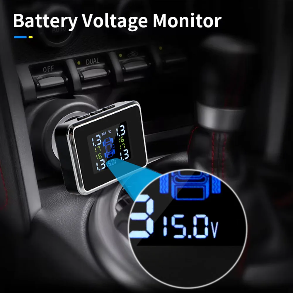 Sensores de Alarma de Seguridad para Automóviles, TPMS para Automóviles, Sistema de Alarma de Presión de Neumáticos Digi