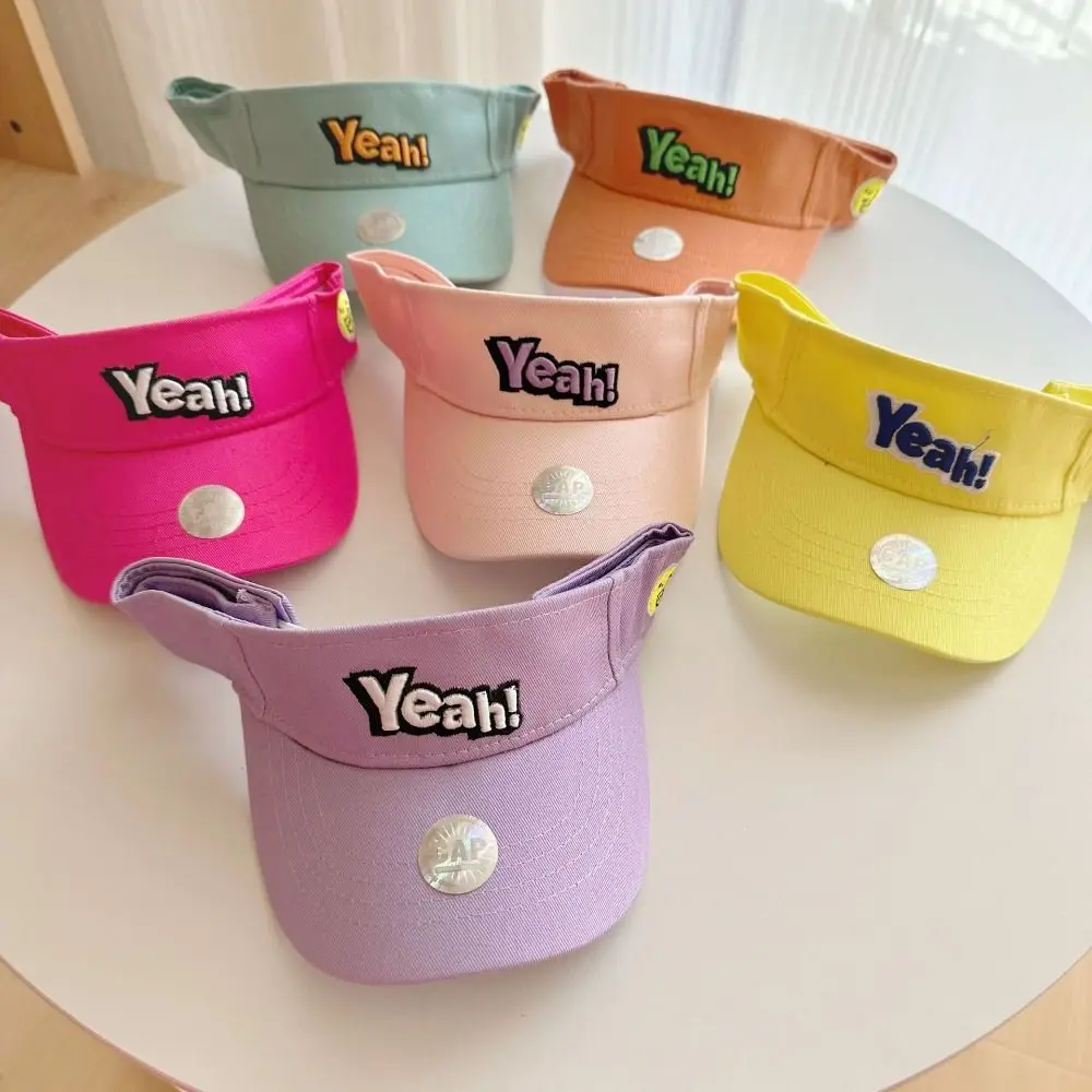 Cotton Children's Empty Top Sport Caps Adjustable UV Protection Girls Boys Sun Block Hat Anti-UV Solid Color