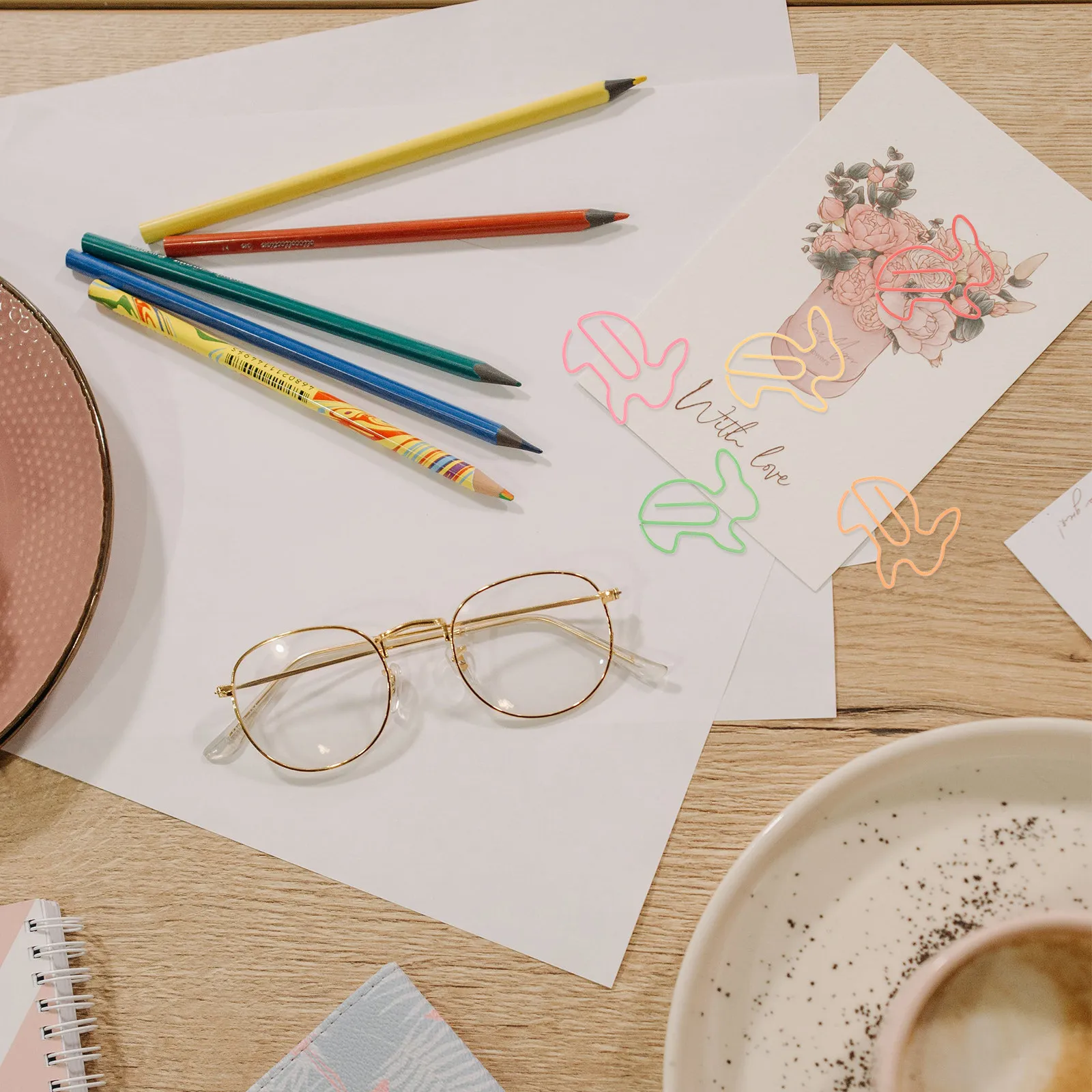 50pcs 동물 종이 클립 토끼 모양의 금속 클립 사무실 학교 사진 홀더에 대한 강력한 홀드 장식 핀 클립