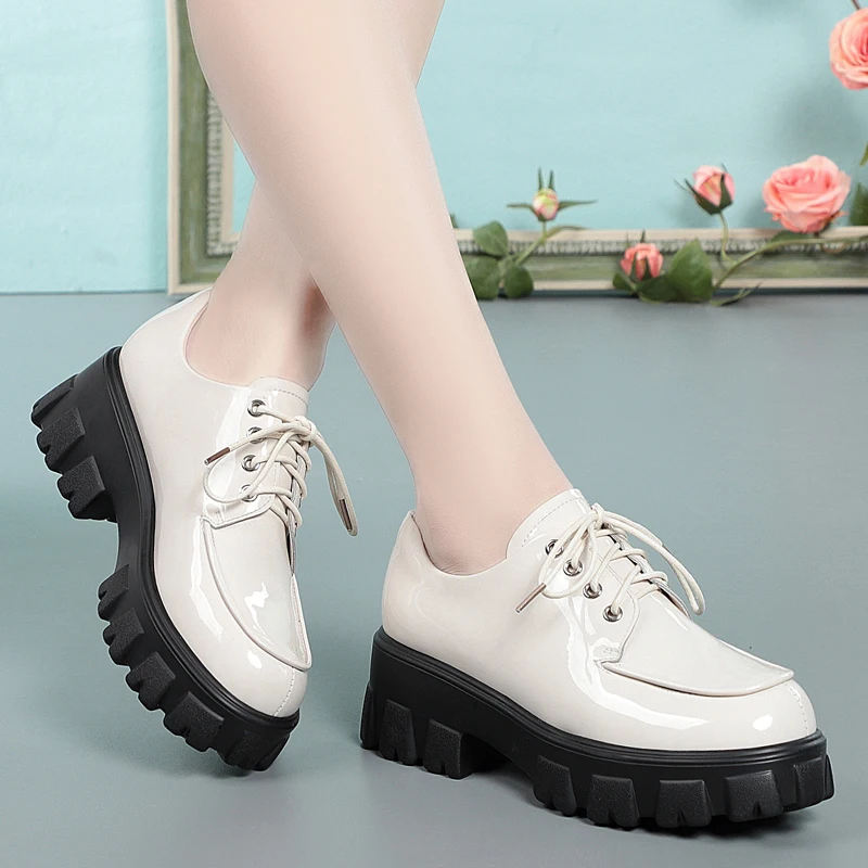 Women's Shoes Loafers Laces | Women's Beige Laces Shoes