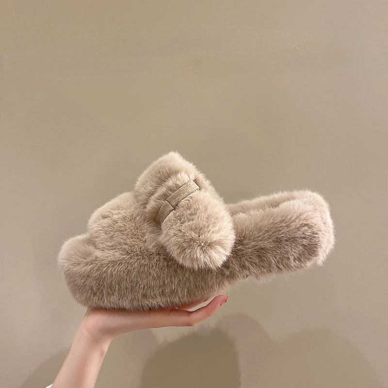 2022 Winter Fashion Soft Warm Comfort Flat Fur Slipper Brand Designer Slip on Loafers Mules Flip Flops Casual Ytmtloy Indoor