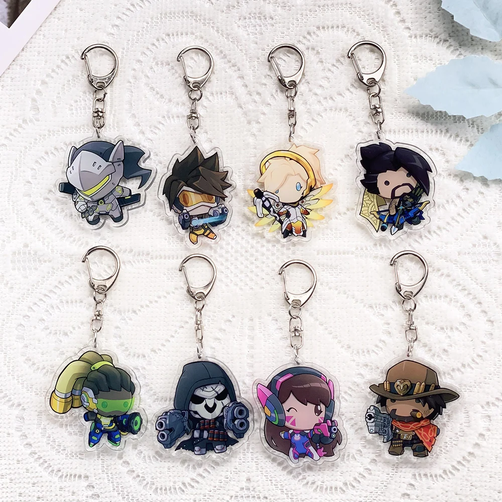 Overawatch Keychain 1/18PCS Anime Characters Overwatch Acrylic Car Keychain Accessories ...