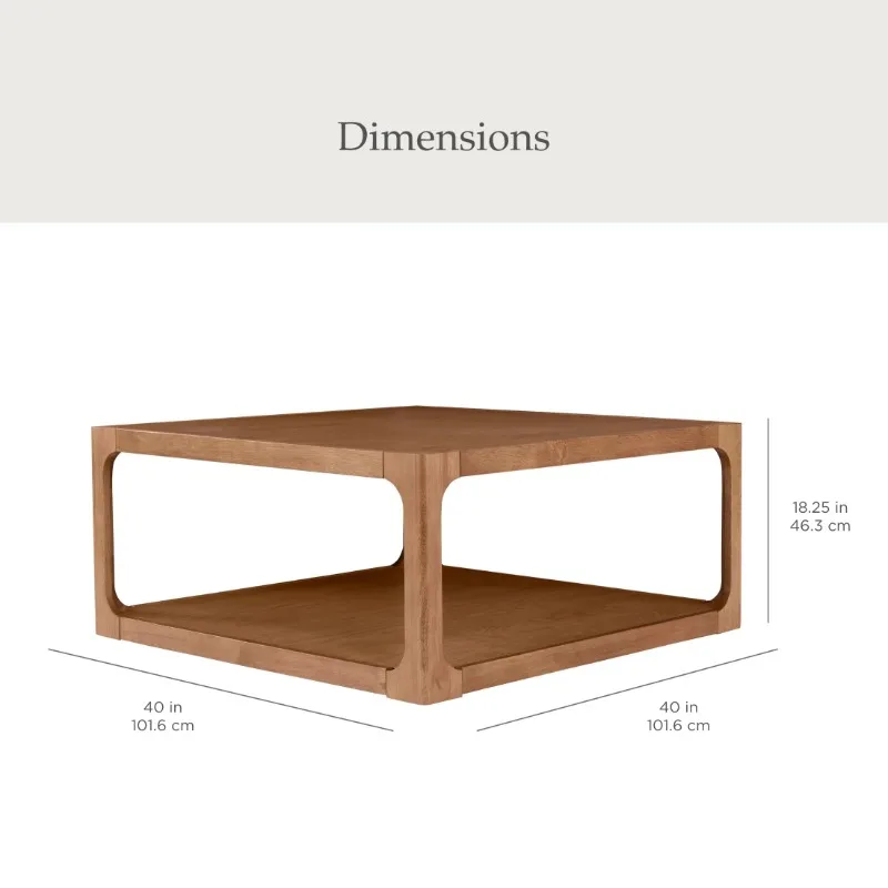 Haven Coffee Table, Living Room, Warm Brown 3