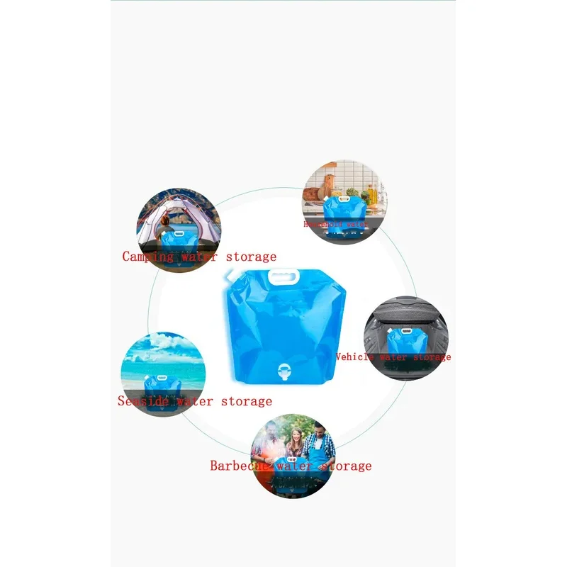 1/2/3pcs 5/10L Portable Camping Water Bag Foldable Drinking Water Bucket Large Capacity Water Container For Outdoor Travel