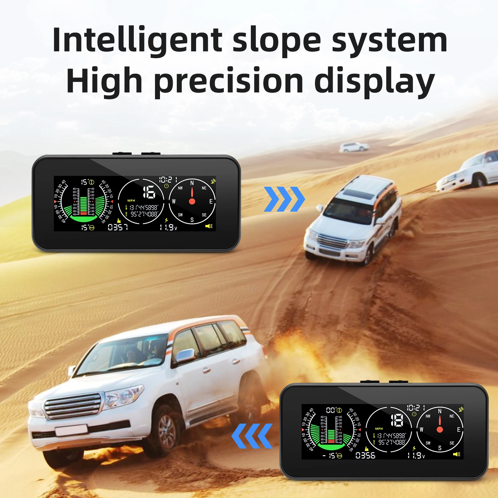 M60 Digitaler Geschwindigkeits- und Neigungsmesser Inclinometer M50 mit GPS-Tachometer und Kompass für Offroad-Zubehör 4x4 Bordcomputer