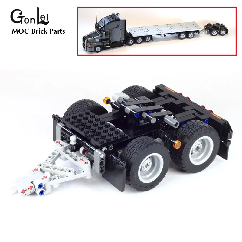 Nuovo Techniccial 2-Axles, Convertitore Di Modalità Autoallineante Dolly Adatto Per 42078 Mark Inno Truck Trailer Building Blocks Giocattolo Di Matton