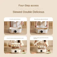 220V Electric Steaming Cooker Household Automatic Multi Cooker Electric Hot Pot Steamer 1 Layer/2 Layers Available 2