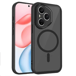 Translucent Matte Skin - friendly Magnetic Ultra Slim Case with MagSafe Compatibility for Honor X6b 5G (Black)