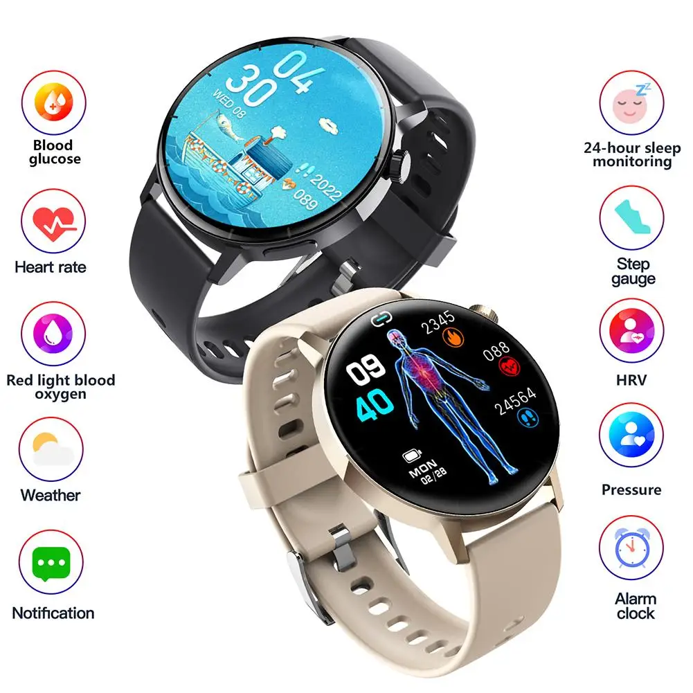 

Smartwatch F67S Third-generation Blood Glucose, Red Body Blood Testing Bracelet Sports Stress Call Oxygen Light D6V3
