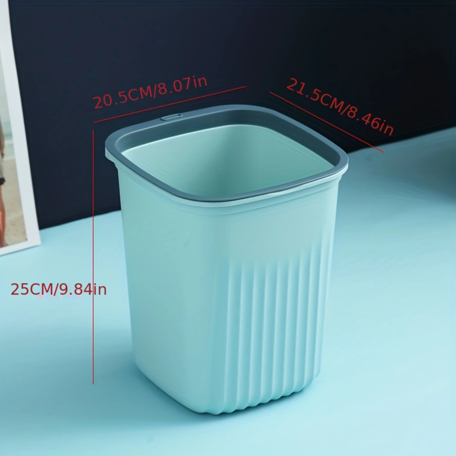 Simple Lidless Trash Can Creative Pressure Ring Waste Paper Bucket Garbage Can for Kitchen Living Room Bathroom Dorm And Office