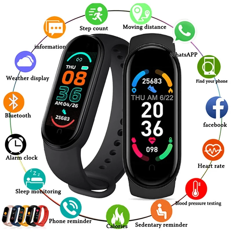 M6 Smart Band IP67 Waterproof Sport Watch Men and Woman Blood