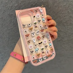 Adorable Pet - Themed TPU Transparent Pink Shockproof Phone Case - Soft Silicone Cover - iPhone 15 Plus (1)