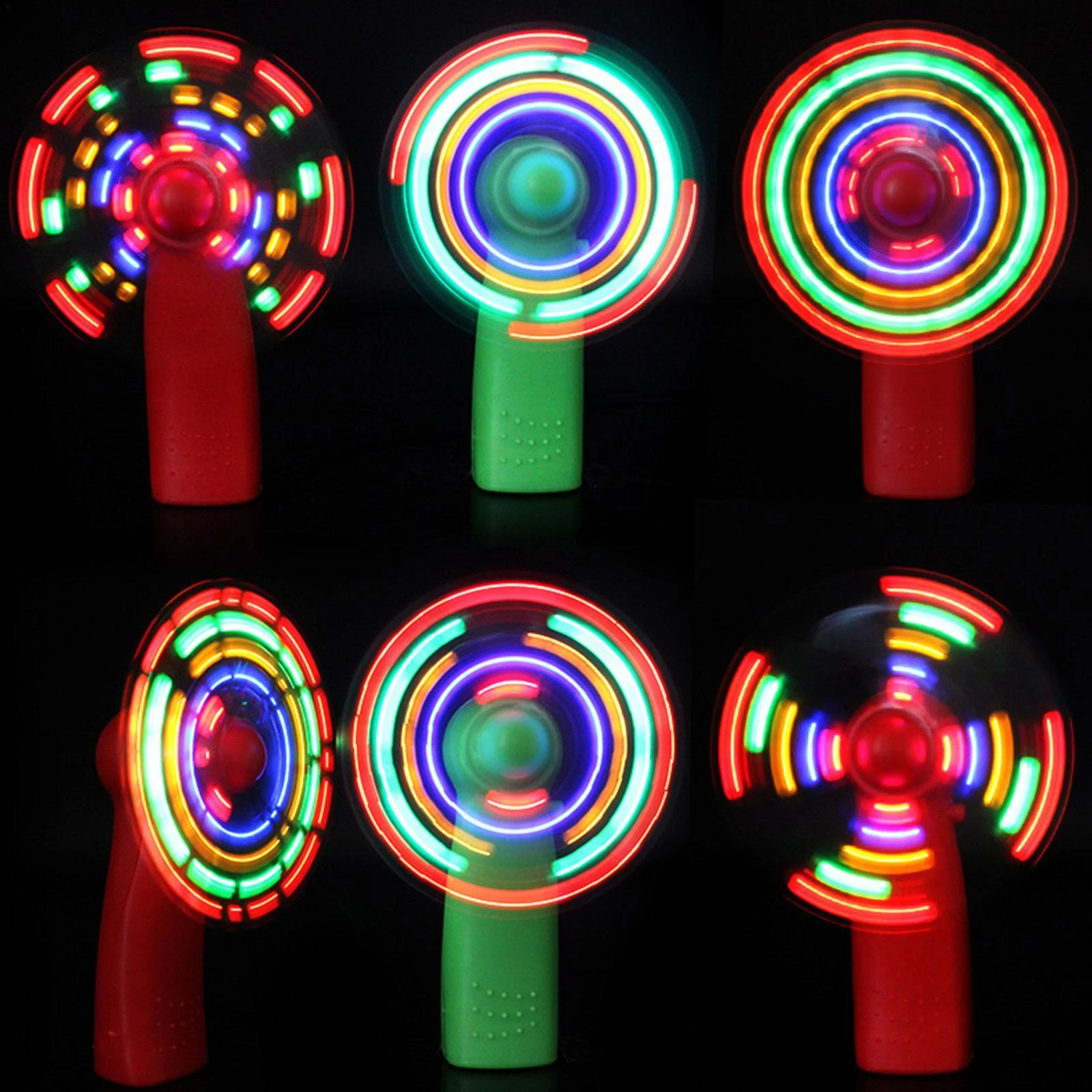 1PC Mini Fan Luminous Toy Colorful Lights Handheld Electric Cooling Fan