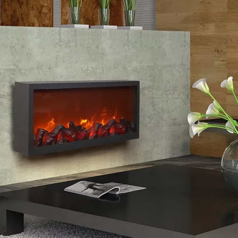 Minimalist High End Modern Small Wall Hangings Electronic Flame Fireplace for Living Room Dining Room Decorative