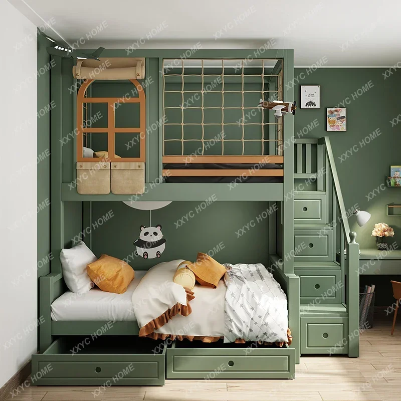 Children Beds Double Storage Space Loft Foldable Bunk Slide Design Mueble Infantil Bedroom Furniture