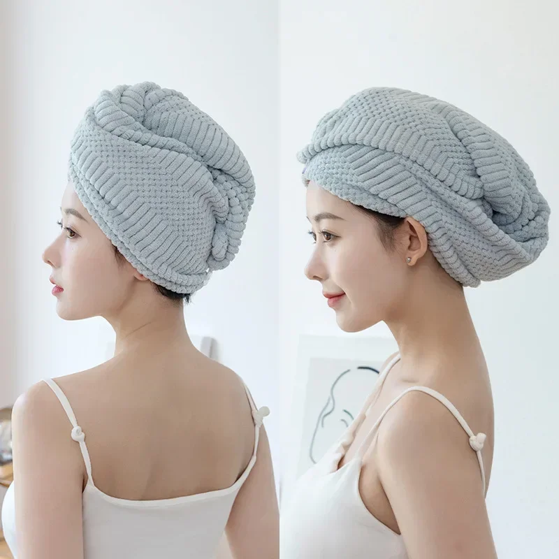 

Новое быстросохнущее полотенце для волос 1 шт., женская шапка для сушки волос, шапка, головной убор, банная шапка, однотонное полотенце из кораллового флиса, шапка, суперпоглощающая сухая шапка для волос