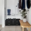 Stackable Storage Drawers Closet Organizers and Storage Fabric 2 Drawer Dresser for Bedroom Set of 2 Black Modern 5