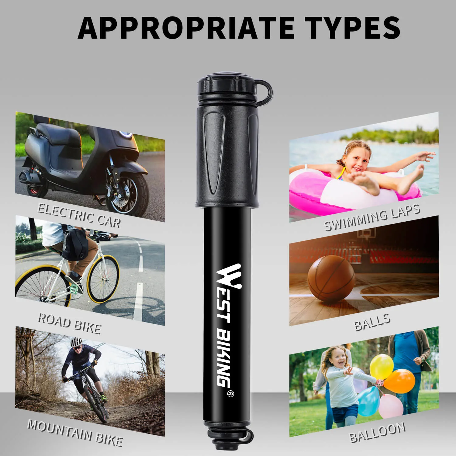 Compact High-Pressure Aluminum Bike Pump - Portable & Efficient Tire Inflator