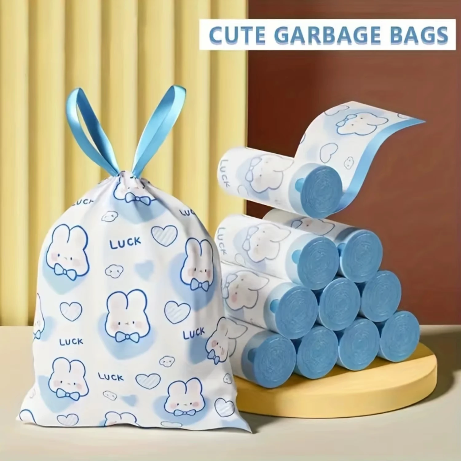 Description Picture 6 of itemUNTIOR Drawstring Garbage Bags Large Capacity Disposable Trash Bags for Household Kitchen Dormitory Thickened Garbage Pouches