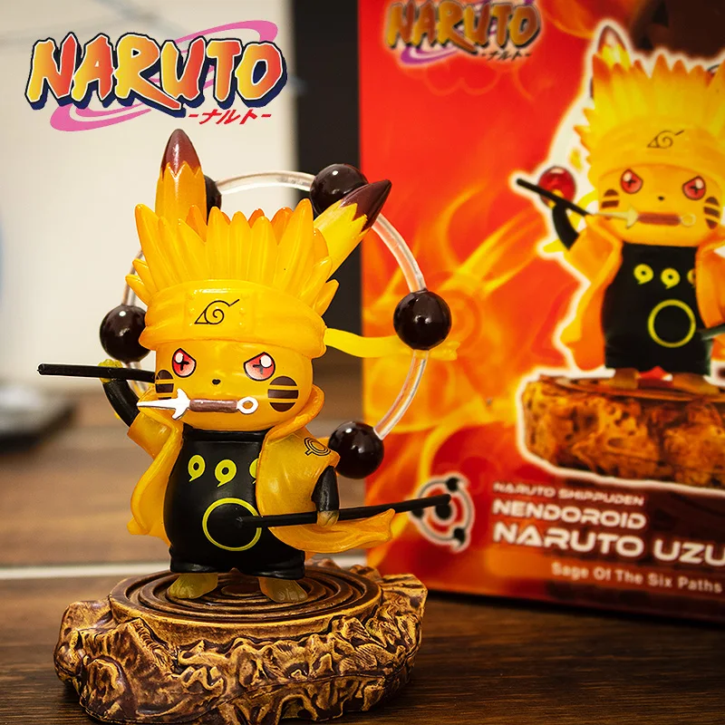 thumbnail image 1 of Gran oferta 10cm GK NARUTO cos pikachu Uchiha Obito Ootutuki Hagoromo modelo montado en coche figura de acción de PVC figuritas juguetes decorativos, 1 of 5