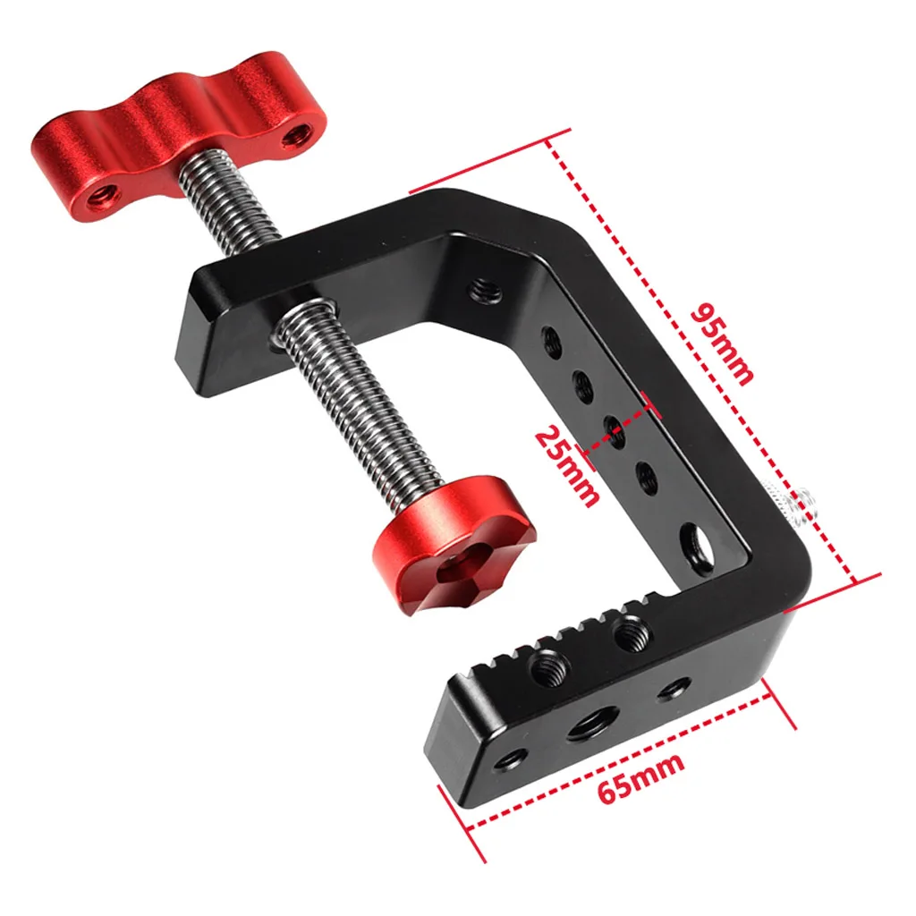 C klemme kamera schreibtisch klemm halterung mit 1/4 3/8 schrauben loch für dslr kamera fotografie led video füll licht desktop halterung – Detail 8