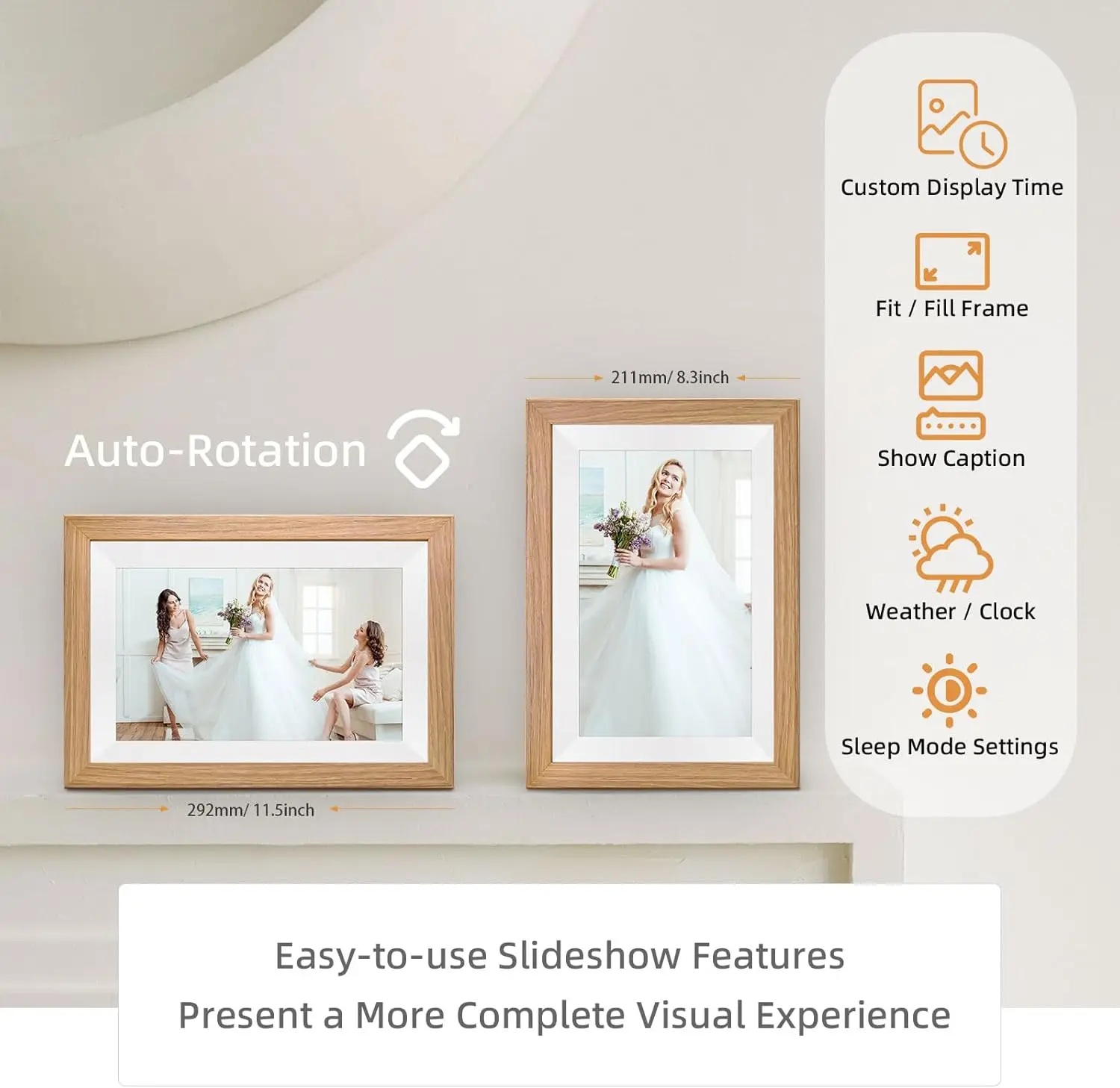 Description Picture 4 of item10.1 inch wifi cloud digital photo frame ios Android APP remote digital photo frame wooden digital frame