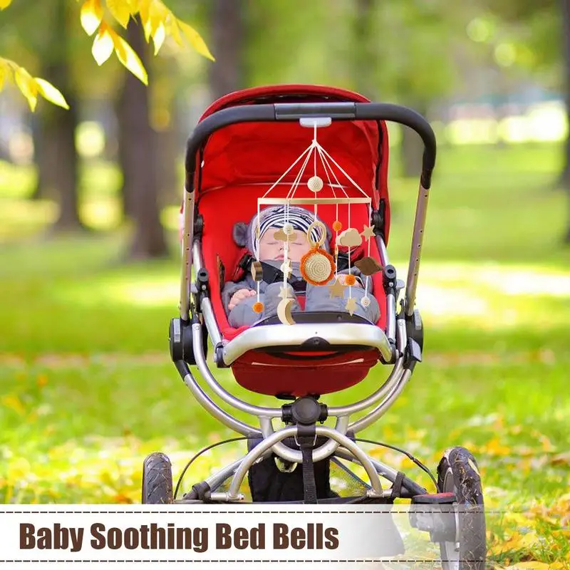 Newborn Bed Bell Pendant Crib Bell Soother Toy Crib Bell With Shape Recognition Rotating Nursery Toys