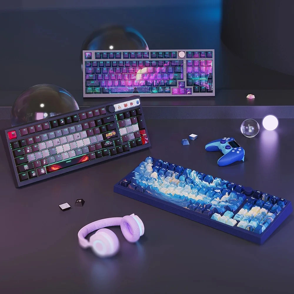 Pbt Backlight Keycap Custom Dye Sub Keycaps Perfil para Cherry Gateron mx Switches Gaming Tampas de Teclado Double Shot - Imagem 2