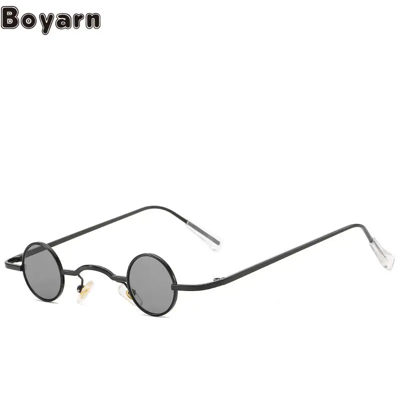 

Boyarn Cross Border Foreign Trade Steampunk Sunglasses Steampunk Street Photography Trend Retro Round Narrow Prince Mirror