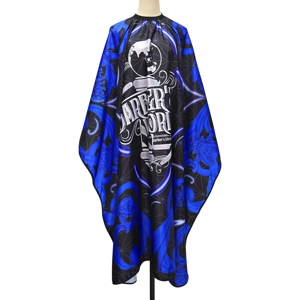 

Blue Barber Waterproof Styling Cape Haircuting Cloth Salon Gown Blue Hair Cutting Apron Barbershop Tool Dropshipping