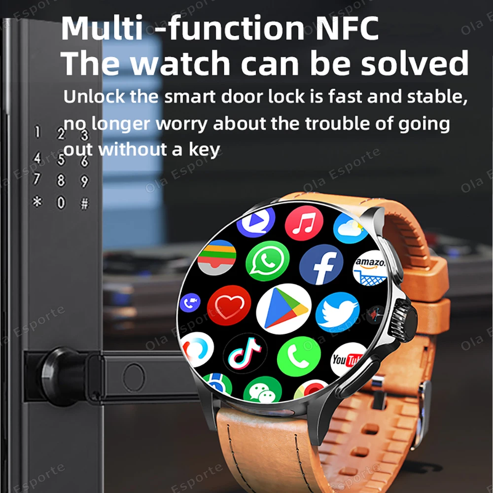 Sim ī�� NFC SmartWatch GPS Ʈ��Ŀ 5G/WIFI BT ��ȭ 800W ī�޶� 1.95 ��ġ ���� �ɹڼ� ��Ʈ�Ͻ� ������ 1000mAh Smartwatch Men