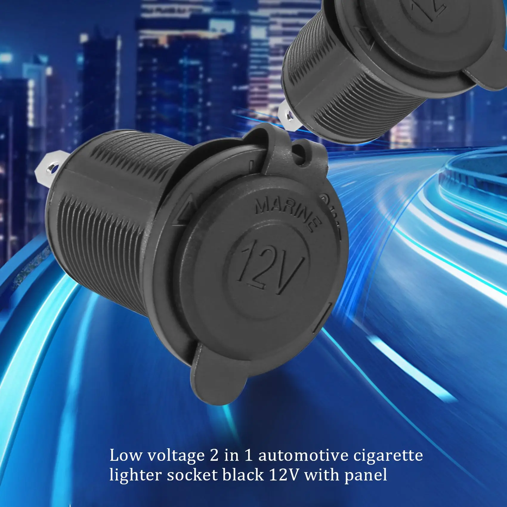 2 X Presa Di Corrente 12V Presa Accendisigari Da Incasso Per Auto Moto Barca