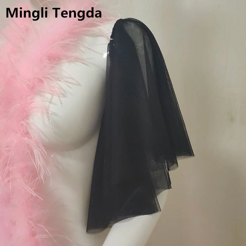 Mingli Tengda Wedding Accessories Removable Sleeves Elastic Tulle Soft Shawl Bride Flare Sleeves Custom Make Size And Color Cape