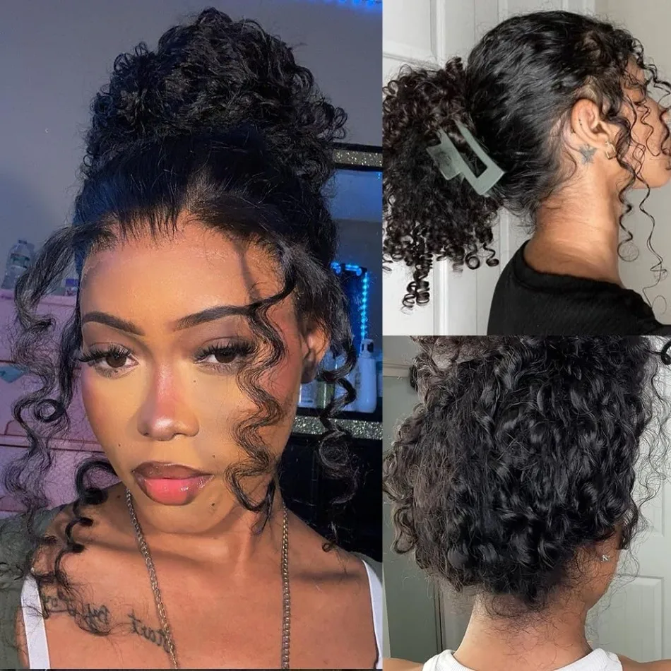 360 Full Lace Wig Curly Deep Wave Hd Lace Frontal Wigs Pre Plucked 250 Density #427 Highlight Brazilian Human Hair Wigs 40 Inch