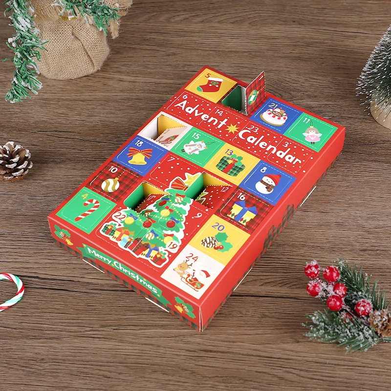 2–10 Stück große Weihnachts-Adventskalender-Boxen mit 24 Fächern, befüllbare leere Box mit Zahlen, für Kinder, Neujahr, Party, Geschenk, Heimdekoration – Detail 3