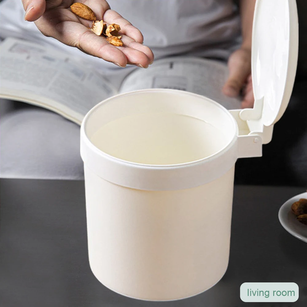 Car Elegant Durable Space-saving Convenient Practical Desktop Garbage Can Car Trash Bin With Flip Cover Desktop Trash Bin Study