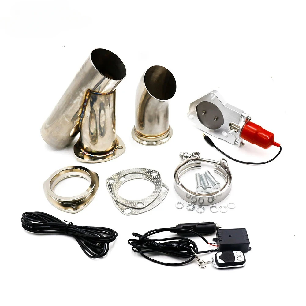 

2.25/2.5/3INCH 57/63/76mm Double Exhaust Control Valve With Remote Control Car Electric Exhaust Valve Cut outs Cutout kit Y Pipe
