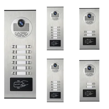 2~12 Units Apartment Video Door Phone Camera Intercom IR Night Vision Doorbell for 2/3/4/6/8/10/12 Units Apartment Suitable 1