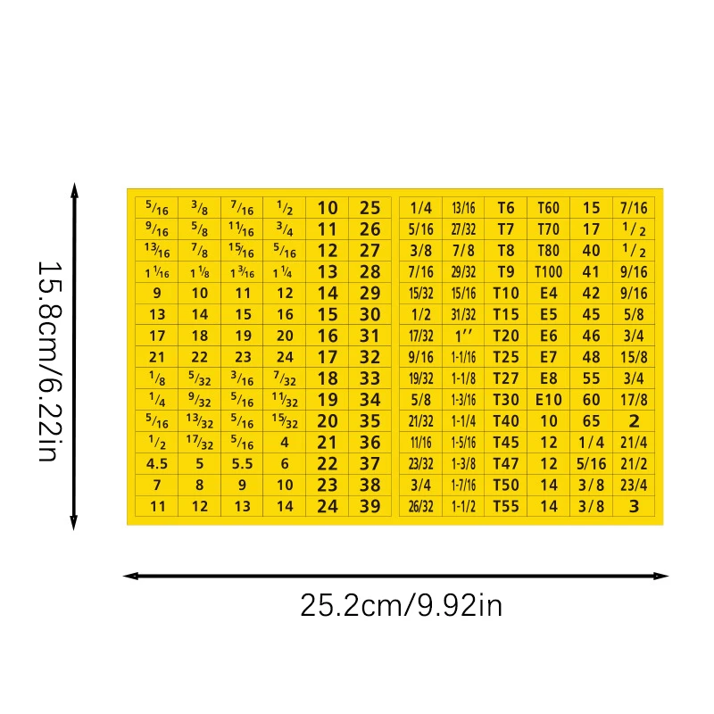 Master Socket Quick & Easy Reminder Label Stickers Chrome Decal Tags For Socket Sets Tools 180 Pcs/set