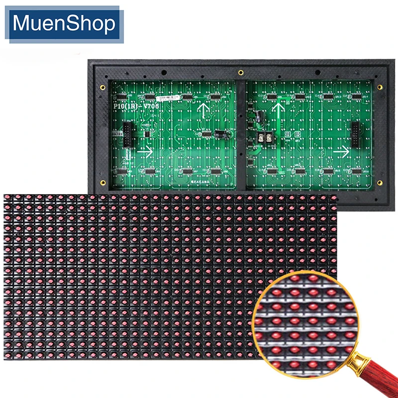 Modulo Led Singolo Colore Rosso Bianco Bule Giallo Verde Ad Alta Luminosità P10 Display A Led Dip Da 10Mm Per Esterni