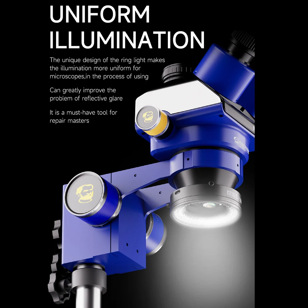 Microscope Light 72 LED Ring Lamp Adjustable Anti Glare Eliminates Reflection Illuminator