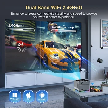 XNANO Smart 4K/8K Portable WiFi Projector with Voice Remote