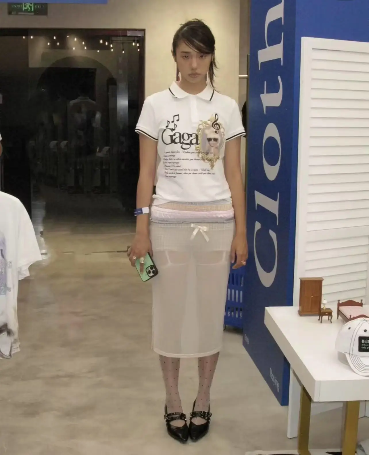 Praying Boxer sheer spliced see-through high-waist skirt - AliExpress