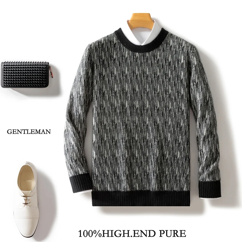 Retro Twisted Wool Knitted Bottoming Shirt Men's High Lapel 100 Pure Cashmere Sweater Autumn And Winter New Thickened Slim 6