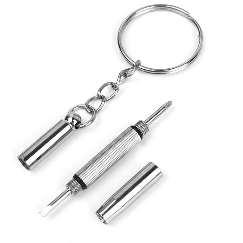 Mini Eyeglass Screwdriver Multifunction Stainless Steel Glasses Watch Screw Driver with Keychain Repair Kits Hand Tools 20/1pcs eyeglass screwdriver kit